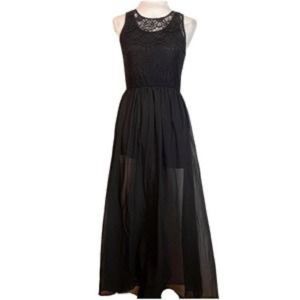 Divided sheer maxi dress